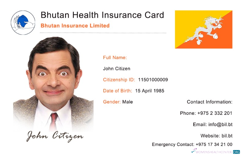 Download Bhutan health insurance card Photoshop template